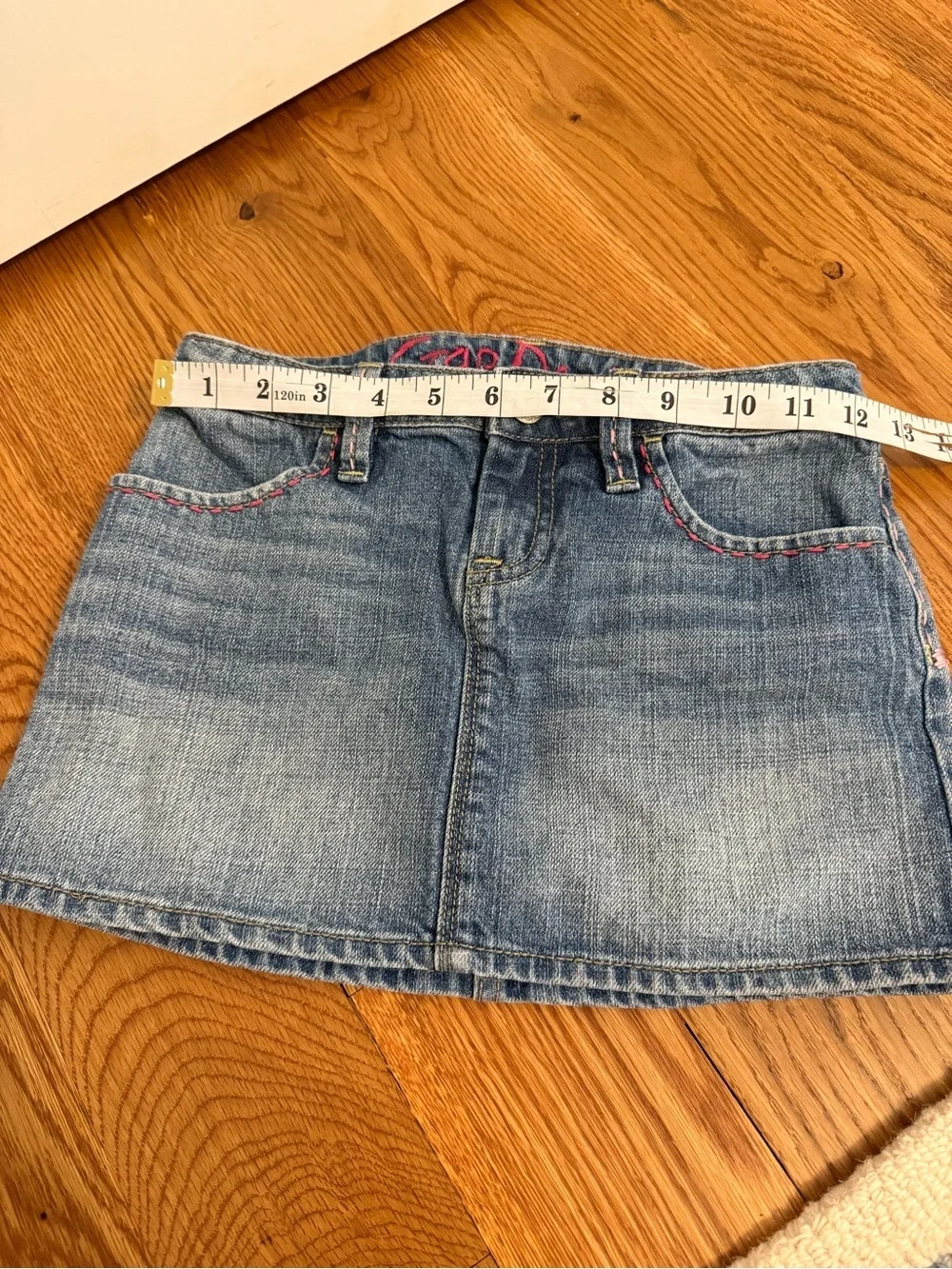Gap Kids Vintage Denim Skirt with Embroidered Pockets Size 10 regular
